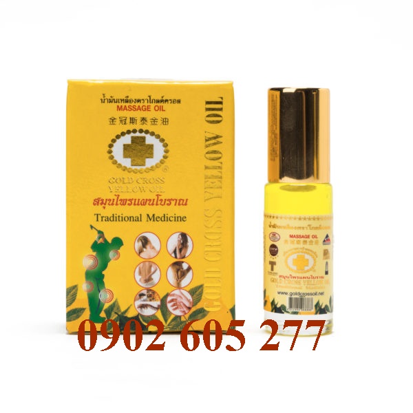 Dầu xoa bóp thảo dược Thập tự vàng Thái Lan – Chai Lăn Bỏ Túi