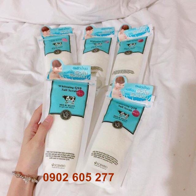 Muối tẩy tế bào chết toàn thân sữa bò Whitening Q10 salt Scrub